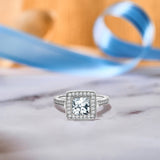 Vintage 1 Carat Princess Cut Moissanite Engagement Ring
