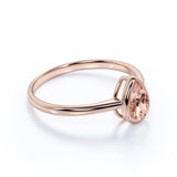 Traditional 1.25 Carat Pear Shaped Orange Peach Morganite and Solitaire Engagement Ring in Rose Gold