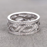 Designer 1 Carat Round cut Diamond Antique Wedding Ring Band in White Gold