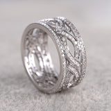 Designer 1 Carat Round cut Diamond Antique Wedding Ring Band in White Gold