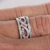 Designer 1 Carat Round cut Diamond Antique Wedding Ring Band in White Gold