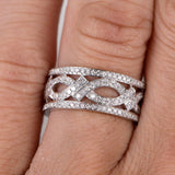 Designer 1 Carat Round cut Diamond Antique Wedding Ring Band in White Gold