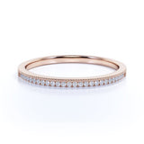 .30 ct Diamond Wedding Band - Stackable Ring - Pave Diamond - Dainty Diamond Ring - 10K Rose Gold