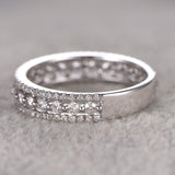 Designer 1 Carat Round cut Diamond Antique Wedding Ring Band in White Gold