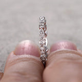 Eternity .50 Carat Round cut Diamond Wedding Ring Band Art deco design in White Gold