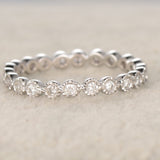 Eternity .50 Carat Round cut Diamond Wedding Ring Band Art deco design in White Gold