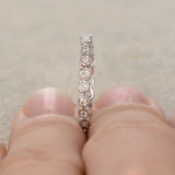 Eternity .50 Carat Round cut Diamond Wedding Ring Band Art deco design in White Gold