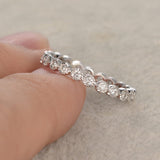 Eternity .50 Carat Round cut Diamond Wedding Ring Band Art deco design in White Gold