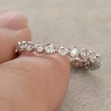 Eternity .50 Carat Round cut Diamond Wedding Ring Band Art deco design in White Gold