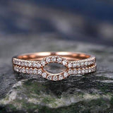 Pair of 0.50 Carat Round cut Art Deco Wedding Ring Band