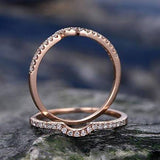 Pair of 0.50 Carat Round cut Art Deco Wedding Ring Band