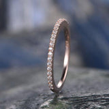 .25 Carat Round cut Diamond Wedding Ring Band for Women in Rose Gold