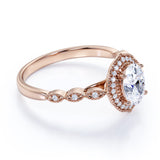 Art Deco 1.75 Carat Oval Moissanite Engagement Ring