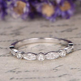 Bestselling .25 Carat artdeco Round cut Diamond Wedding Ring Band in White Gold
