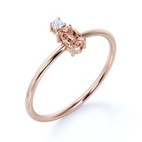 Minimalist Oval Cut Light Pink Morganite and 2 Stone Diamond Engagement Ring in Rose Gold