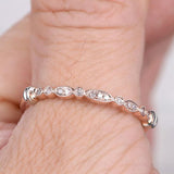 .25 Carat artdeco bestselling Round cut Diamond Wedding Ring Band in Rose Gold