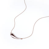 Solid Curved 0.15 carat Round Moissanite Pendant with 18k Rose Gold Over Silver Chain Necklace