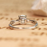 Flawless 1.25 Carat Round Cut Moissanite and Diamond Engagement Ring in 10k White Gold Celebrity Ring