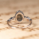 Vintage Bezel 1.25 ct Oval Black Rutilated Quartz Engagement Ring