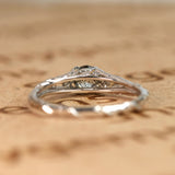 Three Stone 0.65 ct Round Black Rutilated Quartz Engagement Ring