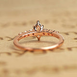 0.8 Carat marquise cut Moissanite Engagement Ring in 18k Rose Gold Over Silver