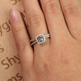 1.50 Ct Round Salt and Pepper Diamond Eternity Bridal Set