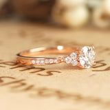 Cluster 1 Carat Round Moissanite Pave Engagement Ring