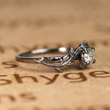 Nature Inspired 0.33 CT TDW Round Cut Diamond Solitaire Engagement Ring  for Her