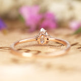 Surface Prong Set 0.40 ct TDW Pear Diamond and Vintage Engagement Ring in White Gold