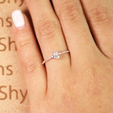 Surface Prong Set 0.40 ct TDW Pear Diamond and Vintage Engagement Ring in White Gold