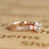 Vintage inspired 1.25 Carat Round cut Moissanite and Diamond Engagement Ring in 10k White Gold