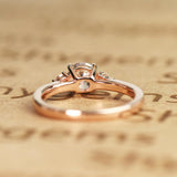 Vintage inspired 1.25 Carat Round cut Moissanite and Diamond Engagement Ring in 10k White Gold