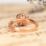 1.5 Carat Cushion Cut Moissanite Bridal Set in 18k Rose Gold Over Silver Art Deco Ring