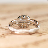 Pave 2 Carat Cushion Cut Moissanite Halo Bridal Set