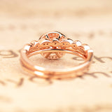 1.75 Carat Round cut Moissanite Wedding Ring set in 18k Rose Gold Over Silver