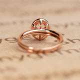 Flawless 1.5 Carat Oval Cut Moissanite and Diamond Wedding Ring Set in 10k Rose Gold Hand Made