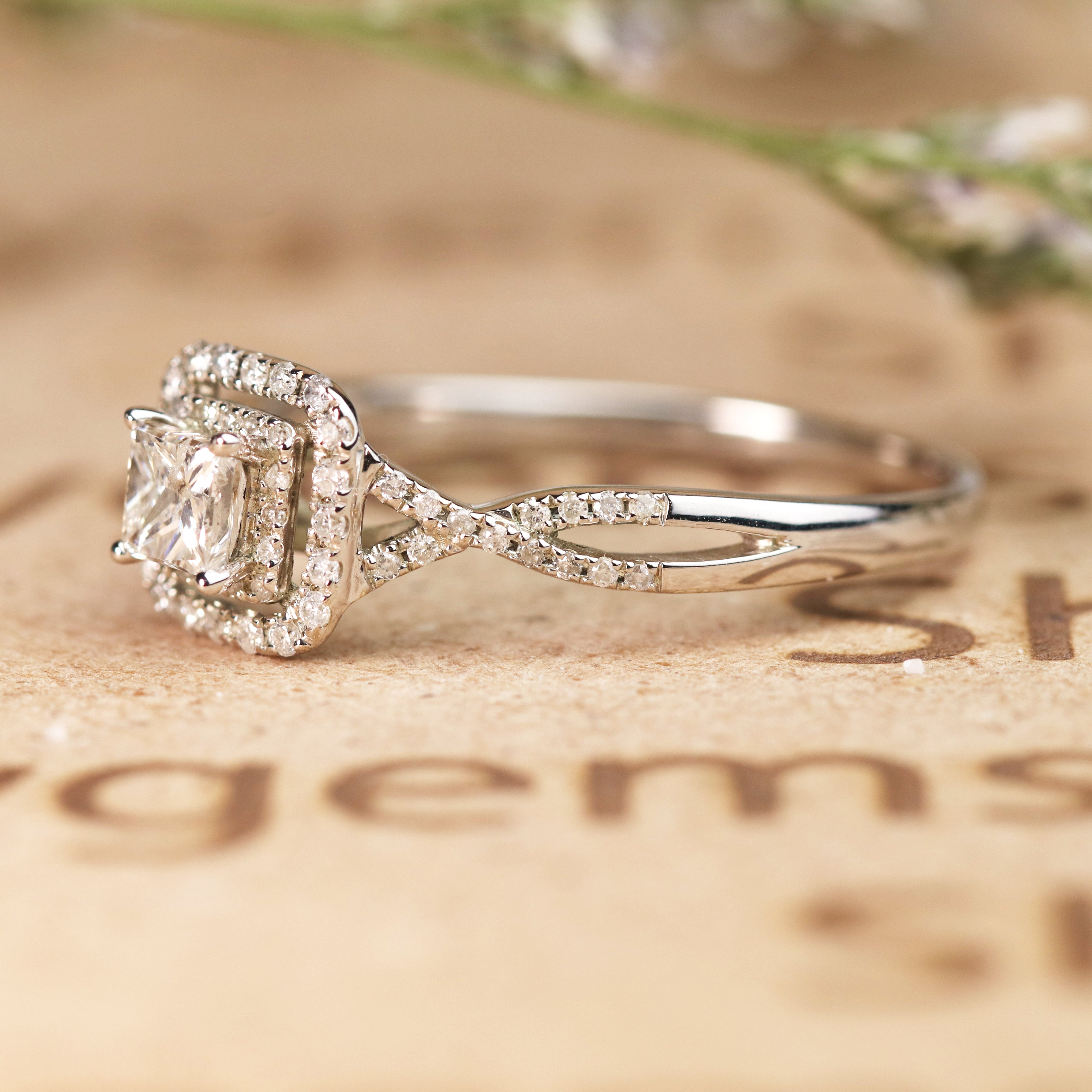 Simon G Passion Collection Double Halo Princess Cut Engagement Ring |  MR1513 - Seattle Diamonds