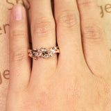 1 ct Round Morganite Nature Inspired Bridal Set