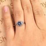 Flower 1.25 Ct Round Lab Alexandrite Cluster Engagement Ring