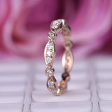 Antique art deco .50 carat Round cut Diamond Wedding Ring Band eternity ring in Rose Gold