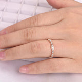 Antique art deco .50 carat Round cut Diamond Wedding Ring Band eternity ring in Rose Gold