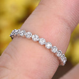 Unique .25 Carat Round cut Diamond Wedding Ring Band for Her in White Gold