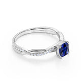 Infinity 1.25 Ct Cushion Lab Sapphire Engagement Ring