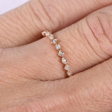 Eternity .50 Carat Round cut Diamond Wedding Ring Band Art deco design in Rose Gold