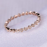Eternity .50 Carat Round cut Diamond Wedding Ring Band Art deco design in Rose Gold