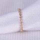 Eternity .50 Carat Round cut Diamond Wedding Ring Band Art deco design in Rose Gold