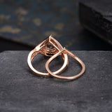 Infinity 2 ct Pear Morganite Antique Wedding Ring Set