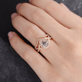 Infinity 2 ct Pear Morganite Antique Wedding Ring Set