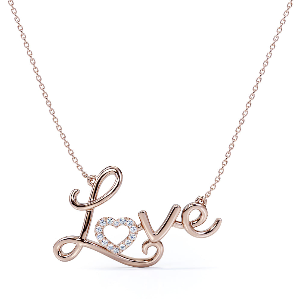 Enchanting Love Lab Diamond Pendant Necklace