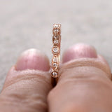 Bestselling artdeco .25 Carat Round cut Diamond Wedding Ring Band for Women in Rose Gold